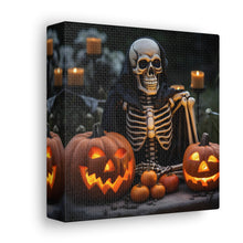 DistinctInk Canvas Wall Art with Skellington's Spooky Soiree for Halloween
