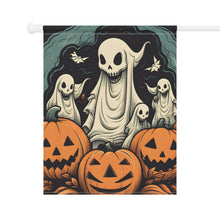 DistinctInk Garden & House Banner / Flag with Spooky Skeleton Pumpkins Design for Halloween