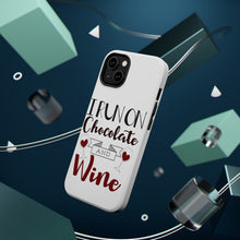 DistinctInk ToughCase for Apple iPhone, Compatible with MagSafe Charging - I Run on Chocolate and Wine