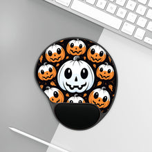 DistinctInk Mouse Pad with Wrist Rest  with Ghost Skeleton Cartoon Pumpkin Design for Halloween