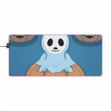 DistinctInk LED Gaming Mouse Pad with Ghost Skeleton Pumpkin Pattern Design for Halloween