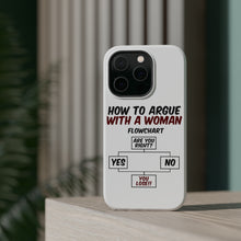 DistinctInk ToughCase for Apple iPhone, Compatible with MagSafe Charging - How To Argue With a Woman Flowchart