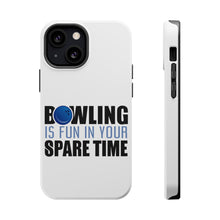 DistinctInk ToughCase for Apple iPhone, Compatible with MagSafe Charging - Bowling is Fun In Your SPARE Time