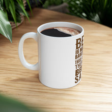 DistinctInk Glossy White Coffee / Tea Mug - Beer Is Barley & Hops Beer is Salad