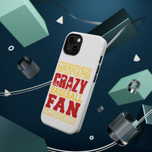 DistinctInk ToughCase for Apple iPhone, Compatible with MagSafe Charging - Warning Crazy Baseball Fan Approaching