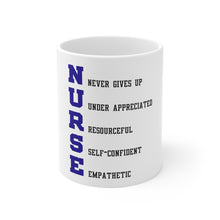 DistinctInk Glossy White Coffee / Tea Mug - Nurse Never Gives Up