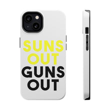 DistinctInk ToughCase for Apple iPhone, Compatible with MagSafe Charging - Suns Out, Guns Out