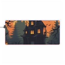 DistinctInk LED Gaming Mouse Pad with Spooky Trick or Treating Design for Halloween