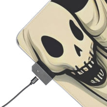 DistinctInk LED Gaming Mouse Pad with Spooky Skeleton Pumpkins Design for Halloween