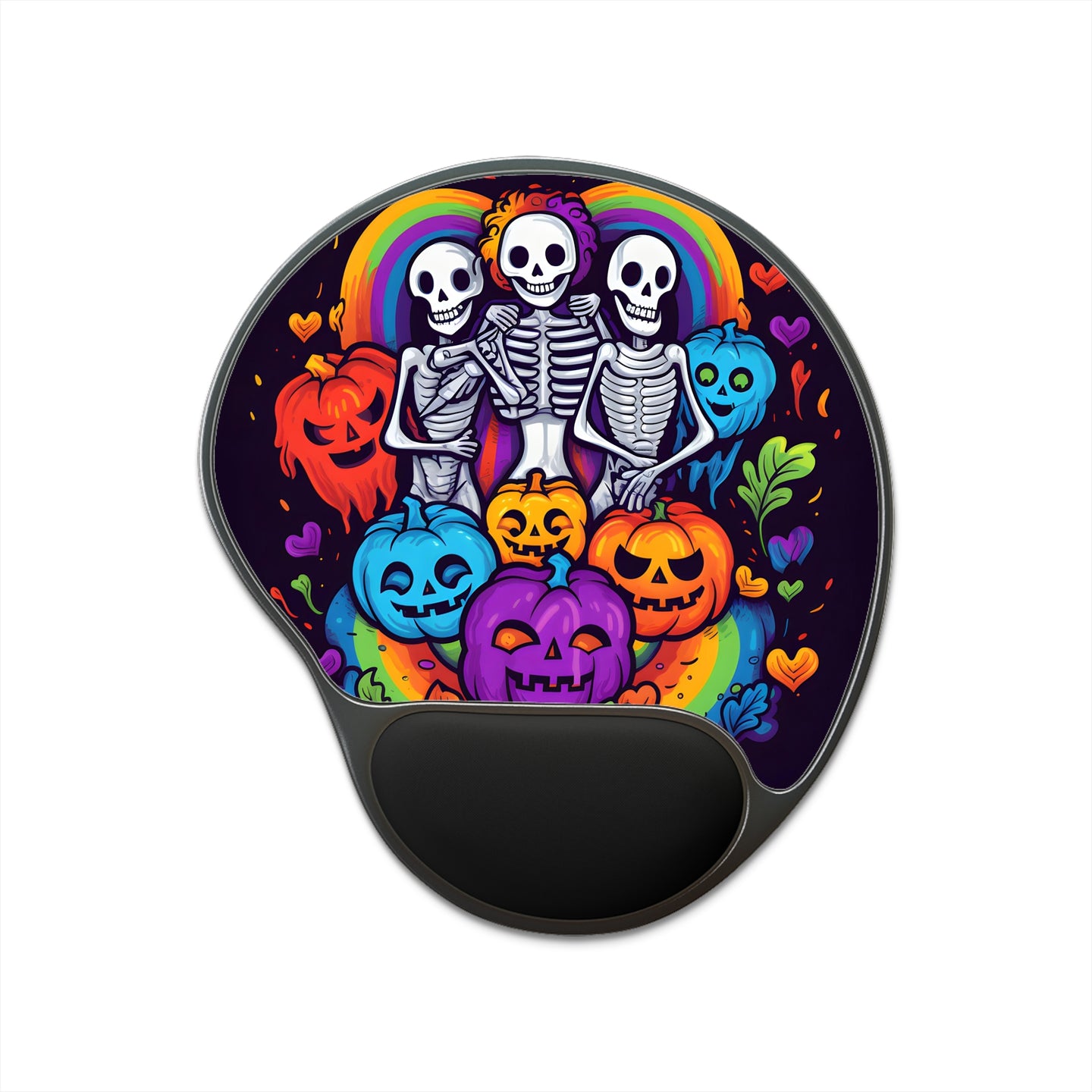 DistinctInk Mouse Pad with Wrist Rest  with Exploring Inner Knowledge Design for Halloween  LGBTQ+ Pride