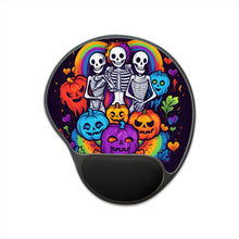DistinctInk Mouse Pad with Wrist Rest  with Exploring Inner Knowledge Design for Halloween  LGBTQ+ Pride