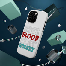 DistinctInk ToughCase for Apple iPhone, Compatible with MagSafe Charging - Give Blood Play Hockey