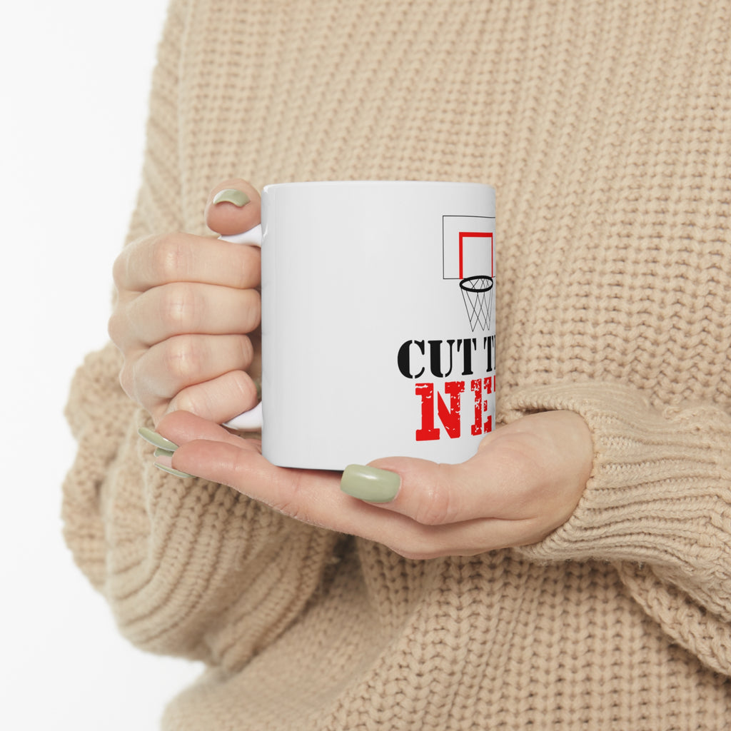 Glossy White Coffee / Tea Mug - Cut the Net Basketball, view 10