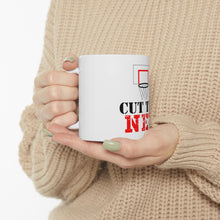 DistinctInk Glossy White Coffee / Tea Mug - Cut the Net Basketball