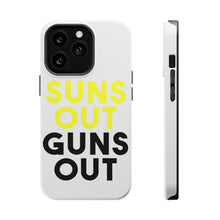 DistinctInk ToughCase for Apple iPhone, Compatible with MagSafe Charging - Suns Out, Guns Out