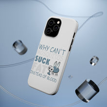 DistinctInk ToughCase for Apple iPhone, Compatible with MagSafe Charging - Why Can't Mosquitos Suck Fat Instead of Blood