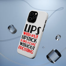 DistinctInk ToughCase for Apple iPhone, Compatible with MagSafe Charging - Lips Without Lipstick Cake Without Frosting