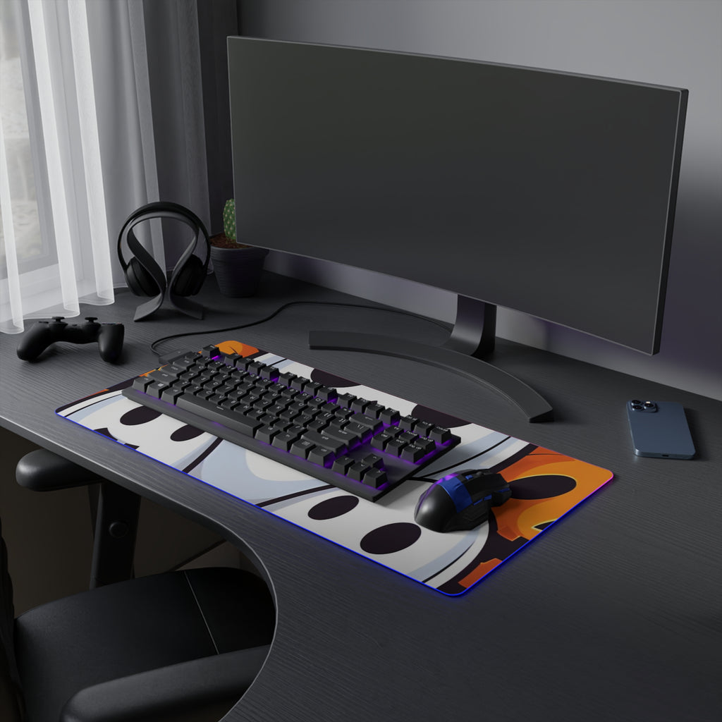 LED Gaming Mouse Pad with Skele-Pumpkin Ghost Pattern Design for Halloween, view 15