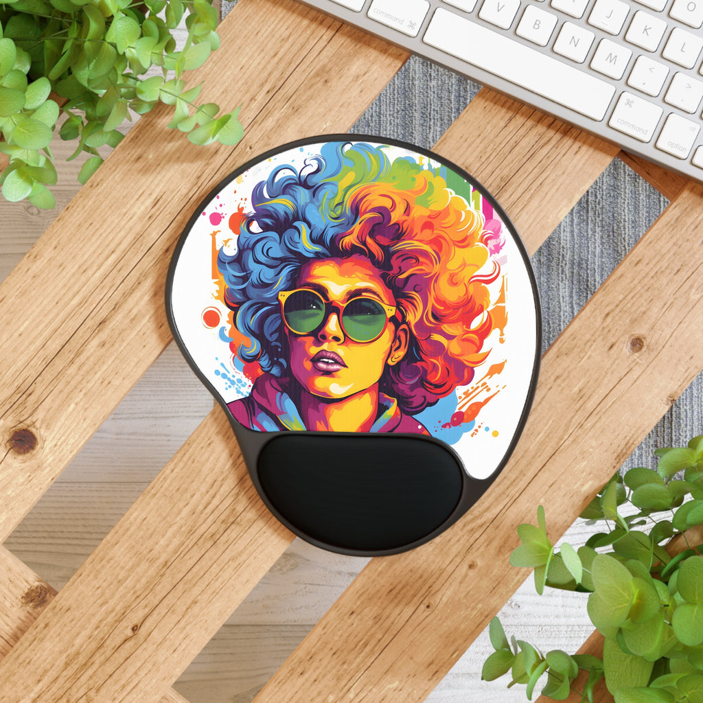 Mouse Pad with Wrist Rest with A World of Words Design for LGBTQ+ Pride, view 4