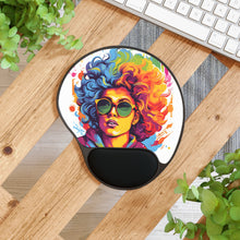 DistinctInk Mouse Pad with Wrist Rest  with A World of Words Design for LGBTQ+ Pride