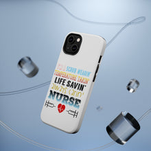 DistinctInk ToughCase for Apple iPhone, Compatible with MagSafe Charging - Scrub Wearing Temp Taking Life Saving Nurse