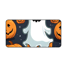 DistinctInk Desk Mat with Ghost Skeleton Spooky Pumpkins Design for Halloween