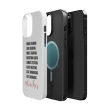 DistinctInk ToughCase for Apple iPhone, Compatible with MagSafe Charging - Teacher Book Reading Line Multi Tasking