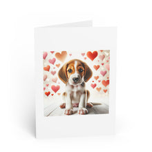 DistinctInk Greeting Card / Note Card - Valentine's Day English Foxhound Puppy