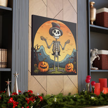 DistinctInk Canvas Wall Art with Skelefun Halloween for Halloween