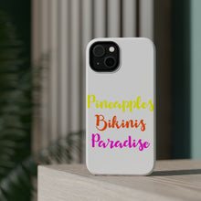 DistinctInk ToughCase for Apple iPhone, Compatible with MagSafe Charging - Pineapples Bikinis Paradise
