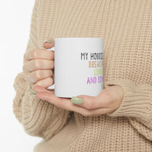 DistinctInk Glossy White Coffee / Tea Mug - My Hobbies Are Breakfast Lunch & Dinner