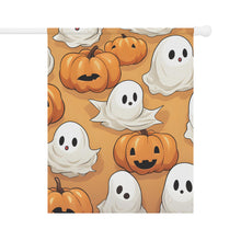 DistinctInk Garden & House Banner / Flag with Ghostly Skeleton Pumpkin Patch Design for Halloween