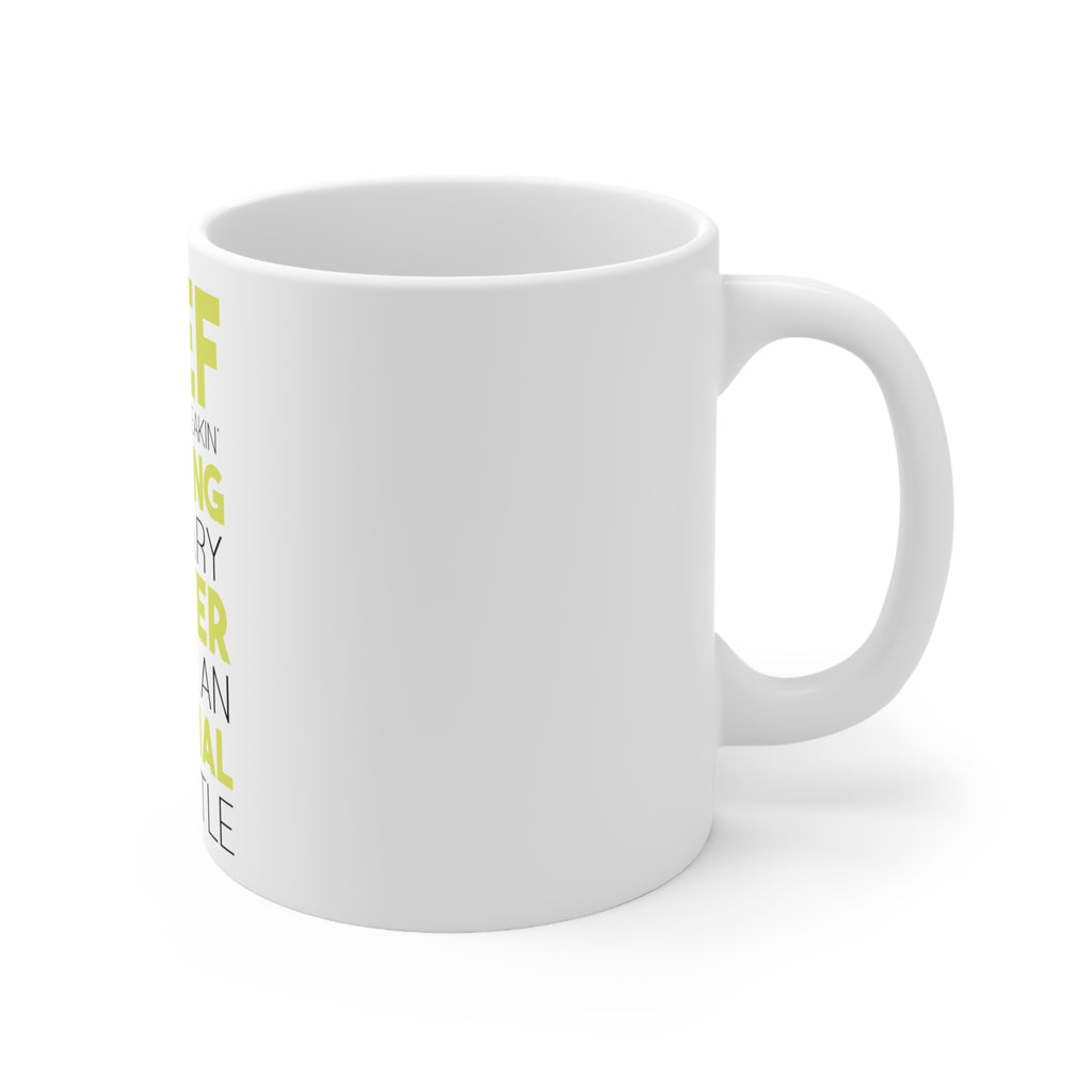 Glossy White Coffee / Tea Mug - Chef Amazing Culinary Master, view 3