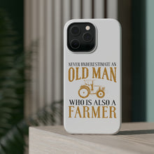 DistinctInk ToughCase for Apple iPhone, Compatible with MagSafe Charging - Never Underestimate Old Man Farmer