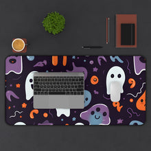 DistinctInk Desk Mat with Skeletal Ghostly Pumpkins Design for Halloween