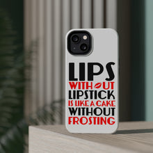 DistinctInk ToughCase for Apple iPhone, Compatible with MagSafe Charging - Lips Without Lipstick Cake Without Frosting