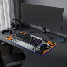 DistinctInk LED Gaming Mouse Pad with Ghost Skeleton Pumpkins Pattern Design for Halloween