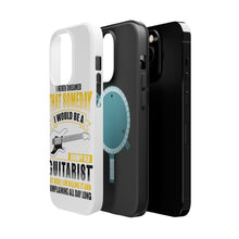 DistinctInk ToughCase for Apple iPhone, Compatible with MagSafe Charging - Never Dreamed I'd Be Grumpy Old Guitarist