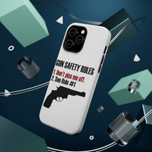 DistinctInk ToughCase for Apple iPhone, Compatible with MagSafe Charging - Gun Safety Rules, Don't Piss Me Off