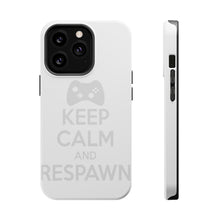DistinctInk ToughCase for Apple iPhone, Compatible with MagSafe Charging - Keep Calm and Respawn Gamer Video Games
