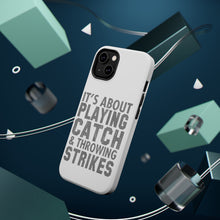 DistinctInk ToughCase for Apple iPhone, Compatible with MagSafe Charging - It's About Playing Catch & Throwing Strikes