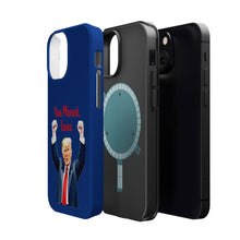 Dual Layer Tough Case for Apple iPhone, Compatible with MagSafe - Trump ‘You Missed, Loser’ Design & Blue Background