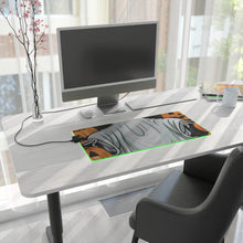 DistinctInk LED Gaming Mouse Pad with Ghost Skeleton Pumpkins Pattern Design for Halloween