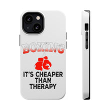 DistinctInk ToughCase for Apple iPhone, Compatible with MagSafe Charging - Boxing It's Cheaper Than Therapy