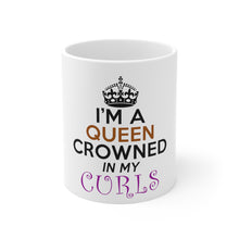 DistinctInk Glossy White Coffee / Tea Mug - I'm a Queen Crowned in My Curls