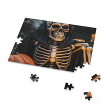 DistinctInk Jigsaw Puzzle with Skellington's Spooky Soiree Design for Halloween