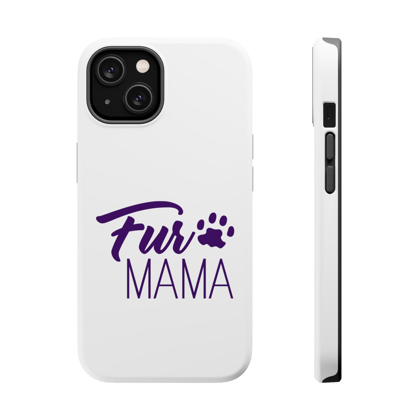DistinctInk ToughCase for Apple iPhone, Compatible with MagSafe Charging - Fur Mama - Dog Paw