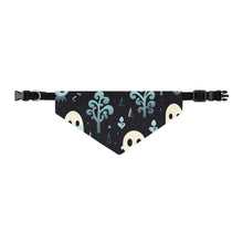 DistinctInk Adjustable Pet Banana Collar with Ghastly Skeletal Shadows Design for Halloween