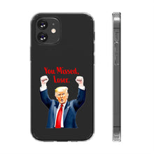 DistinctInk Clear Case for Apple iPhone or Samsung Galaxy - Trump "You Missed, Loser" Cartoon Design