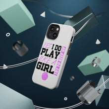 DistinctInk ToughCase for Apple iPhone, Compatible with MagSafe Charging - Volleyball Yes I Do Play Like a Girl
